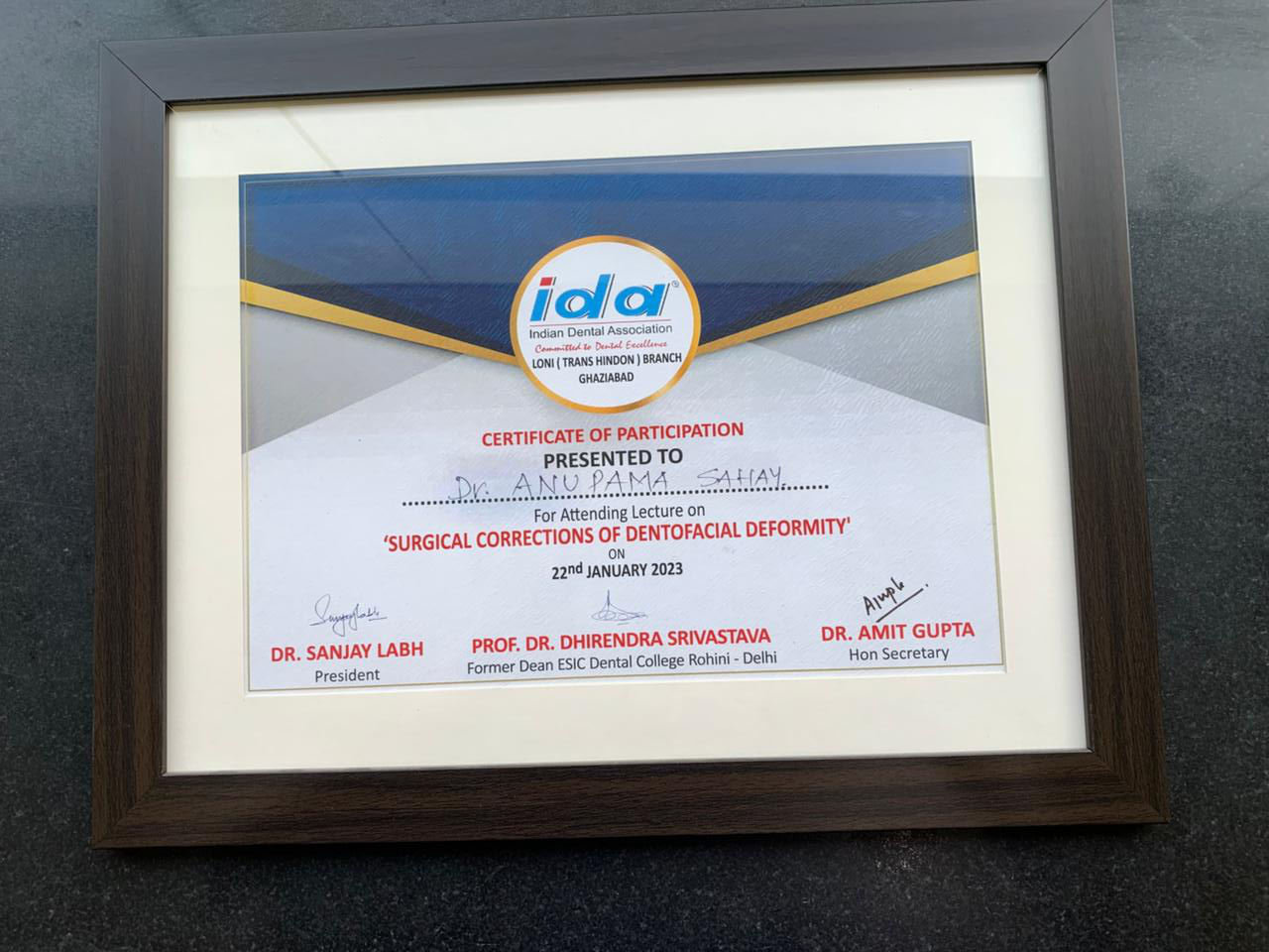 Certificate of Participation